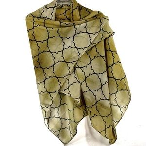 Women's Fashion Scarf Wrap, Square 55" x 55", Gold Yellow and Black, SilkySoft